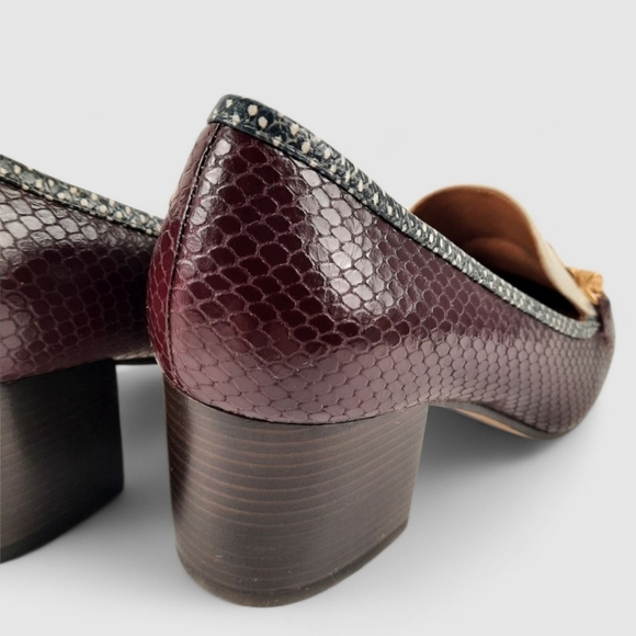 TORY BURCH Jessa Chunky Horsebit  Hardware Heeled Loafer Academia Preppy 8.5 - Picture 10 of 15